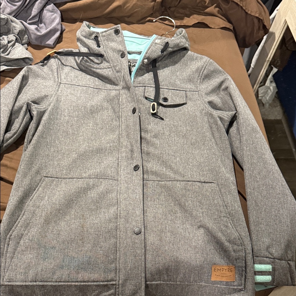 Empyre Gray Utility Jacket with Mint Accents